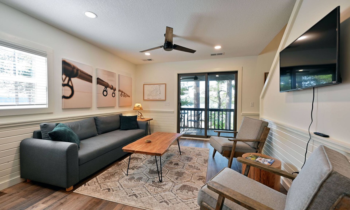 Webb Lake Condo | All 4 lakefront condos! Private beach, dock, sauna, club room, decks.