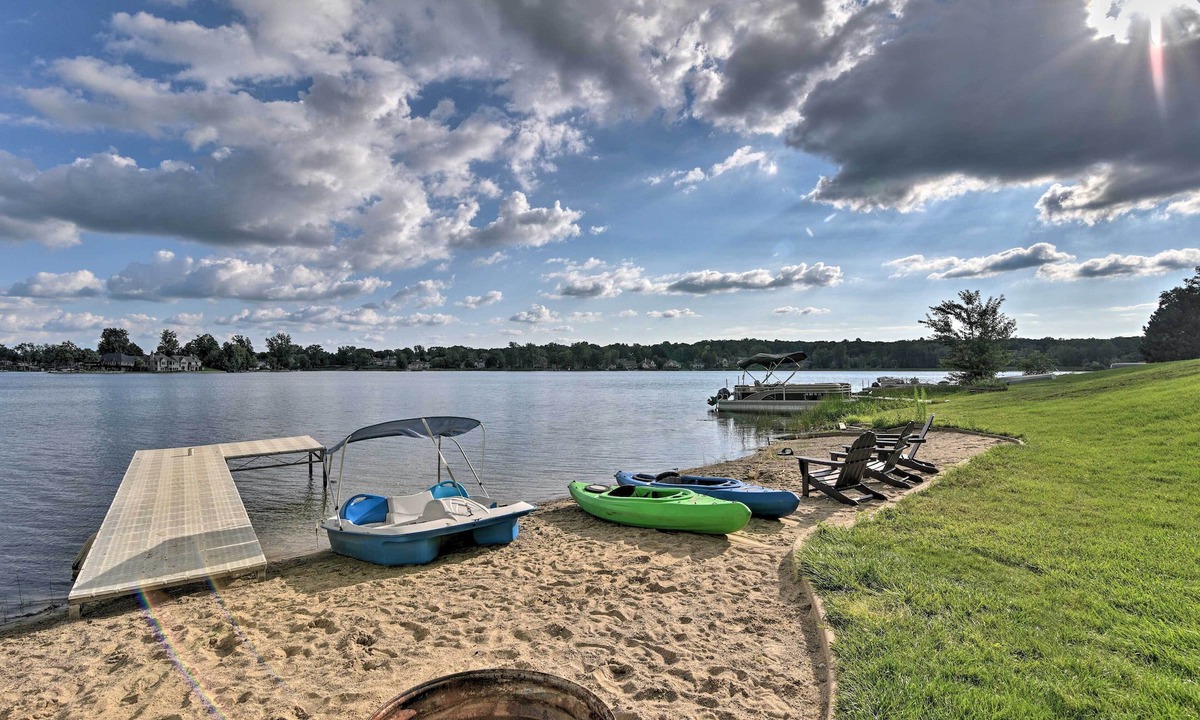 Linden House | Dock & Beach: Linden Lakefront Home: 30-Night Min