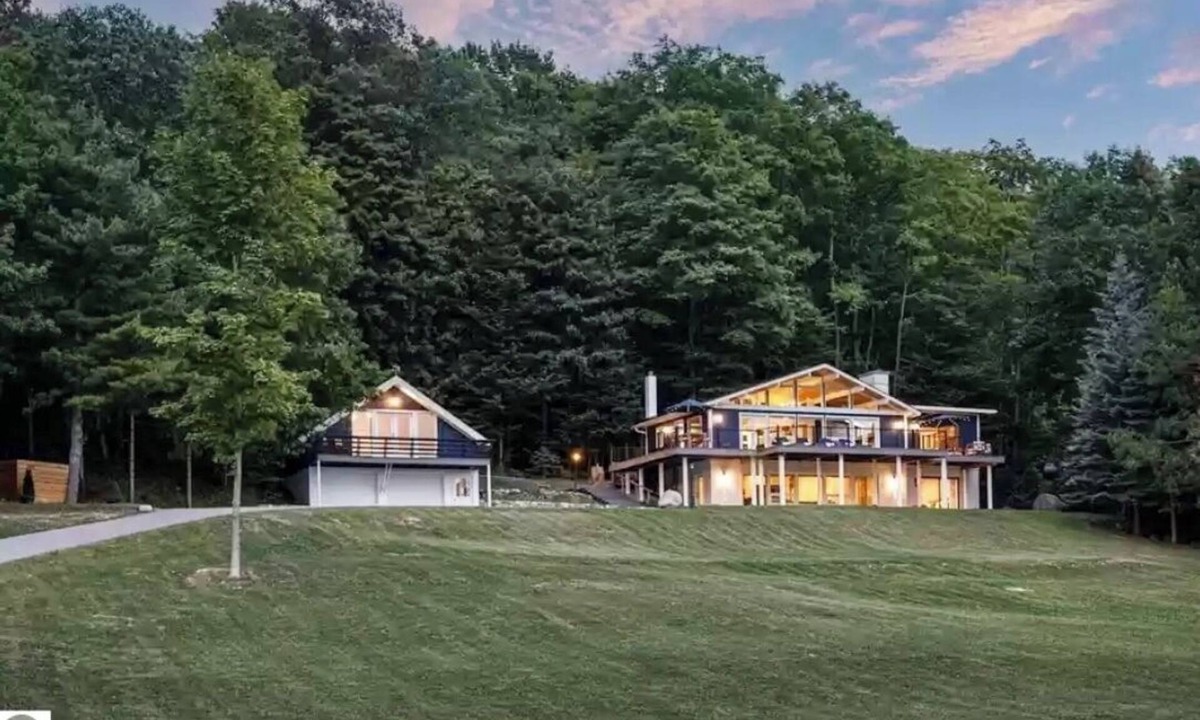 Lake Leelanau Cottage | Spectacular view of Lake Michigan on wooded 37 acres access to beautiful beach