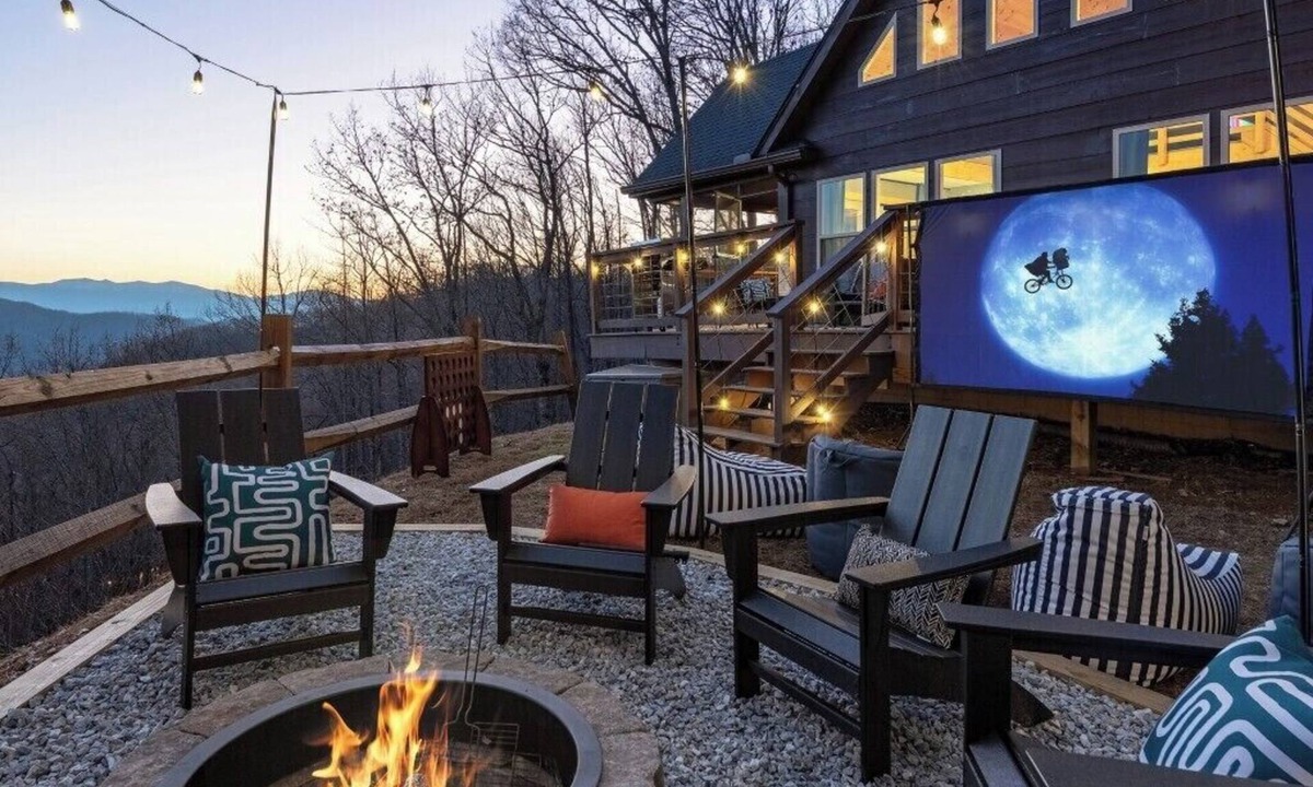 Bryson City Cabin | Wengen Chalet - Outdoor Theater, Views, Sauna, Cold Plunge, Hot tub, Firepit