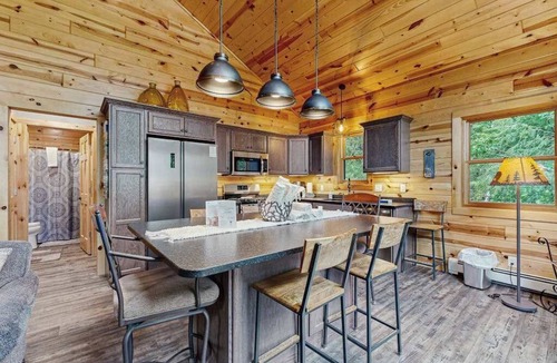 Presque Isle House | Beacon Point | Lakeside cabin in Presque Isle with a firepit and water access