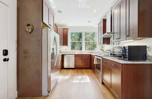 Montreat House | Charming house, mountain views, fireplace, trail access, cable TV, w/d, AC