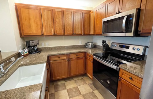 Ludlow Condo | Convenience & location! Direct ski access-1 BR/2BA fully stocked condo at Okemo