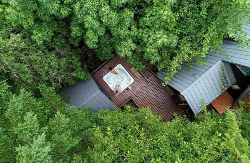 Skykomish House | Designer A-Frame Forest Hot Tub Fire Pit