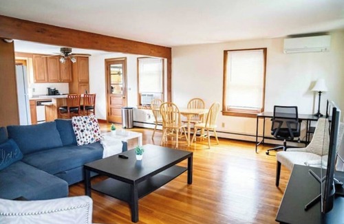 Nashua Apartment | Garage, Fully Fenced Yard, Sleep 8, Walk to Downtown