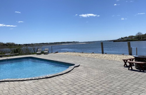 Hampton Bays House | Heated Pool & Boat Dock - Expansive Water View Family / Dog Friendly Renovated