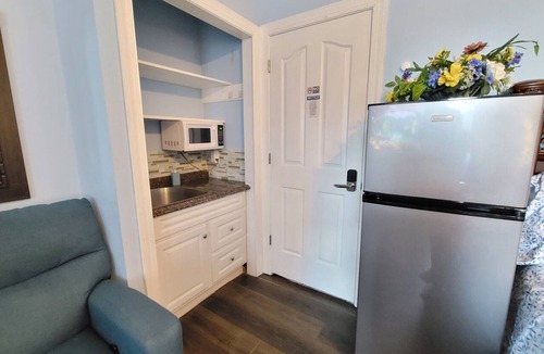 Hampton Apartment | King Sapphire Studio Suite, Kitchenette, 65" TV Private Bathroom Pets Welcome