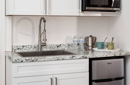 Top of the Hill Apartment | King with Kitchenette and Fireplace, Private Bath, Parking, Walk to all