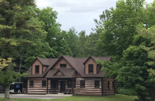 Egg Harbor Cabin | Larsen Lodge Downtown Village Egg Harbor, Sauna, New, Rustic and Elegant.