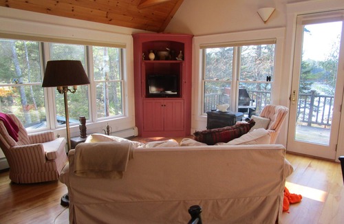 South Bristol House | Open Plan Shorefront Home With Dock And Sunsets