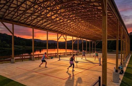 Bryant House | Pop & Granny's cabin with a fire pit hot tub & indoor pool