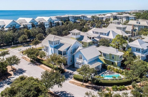 Beach District House | Private Pool On 30A & Across from WaterColor Beach Club! Stunning Home + Carriage House
