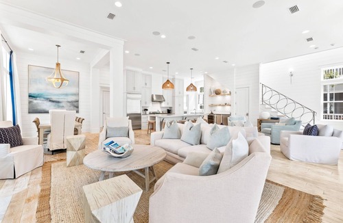 Watercolor House | 'sapphire Sunset" 6br/6.5bth + 6 Seater Golf Cart In The Lake District Of Watercolor 6 Bedroom Home by RedAwning