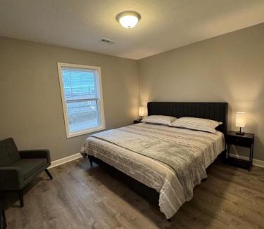 South Beloit Apartment | Spacious 2BR Apt with Balcony and 2 King Beds Sleeps 6