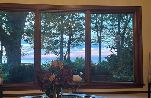 Riverside House | The Blue Heron on Lake Michigan, private beach, hot tub, indoor fireplace, and outdoor fire table. Fully stocked home including beach towels and chairs. Great house for summer vacations and NOTRE DAME game weekends.