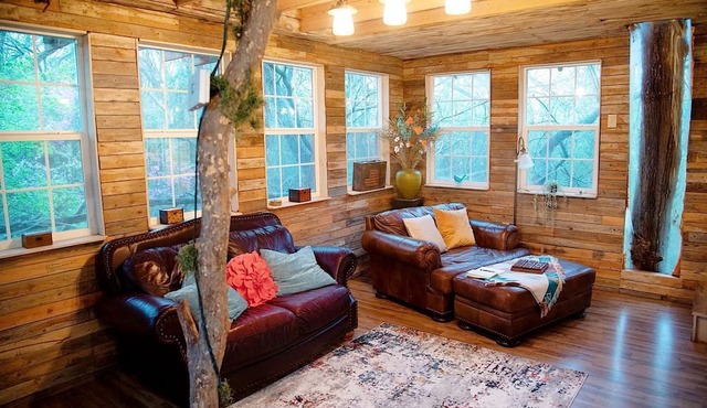 Creekside Tree House with Private Pool in Celeste, Texas, for Memorable Glamping Stays in the South