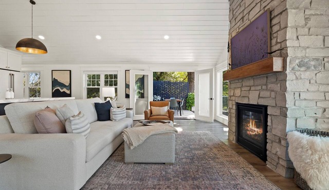 Designer Home with Upper Balcony & Lake Views Walk to Pewaukee Beach