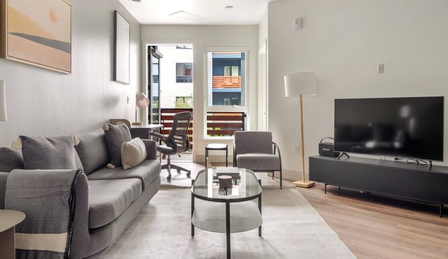 Modern Walnut Creek 1BR w/A/C & W/D, near BART, by Blueground