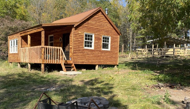 Rustic Cabin w/pond. Secluded in the woods with walk in access.