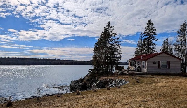 Rustic Waterfront Beach House with Private Beach, Fire Pit & Dock, Near Bar Harbor in Hancock, Maine