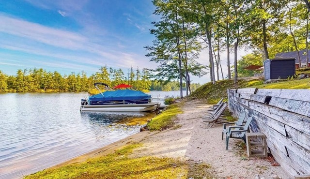 Stunning lakefront home with private dock, deck, firepit, and lake view