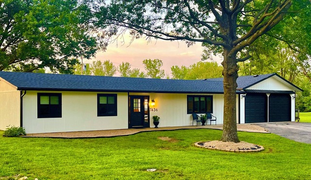 Tranquil, upscale house tucked in the woods near Perry Lake, Kansas.